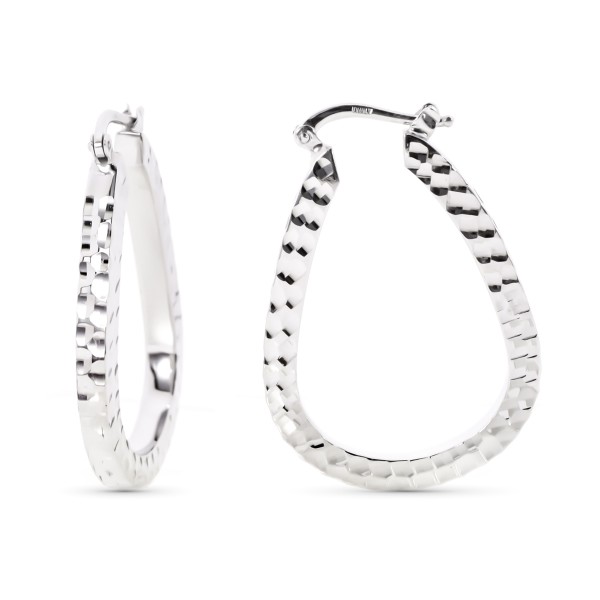 18K AROS ORO BLANCO GOTA TALLADOS....