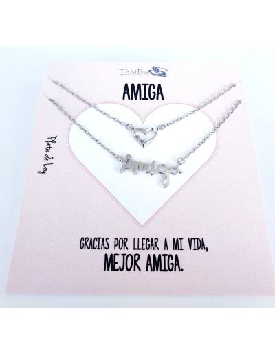 COLLAR DOBLE AMIGA PLATA DE...