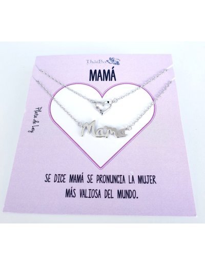 COLLAR DOBLE MAMA PLATA DE...
