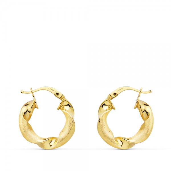 18K AROS MATE Y BRILLO HUECOS 18 MM