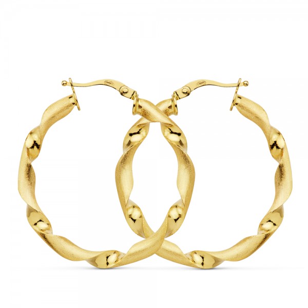 18K AROS ORO AMARILLO MATE Y BRILLO...