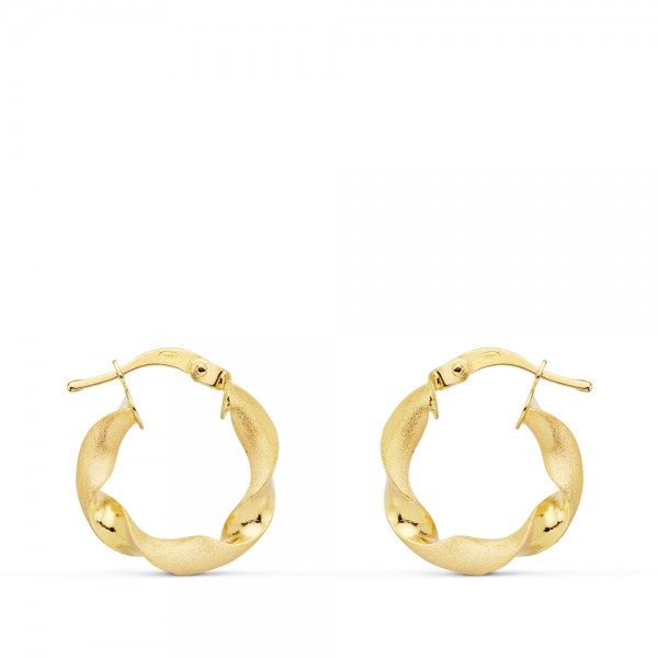 18K AROS ORO AMARILLO MATE Y BRILLO...