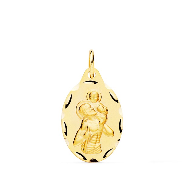 9K MEDALLA ORO AMARILLO SAN CRISTOBAL...