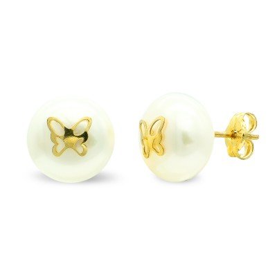 9K PENDIENTES PERLA 9 MM...