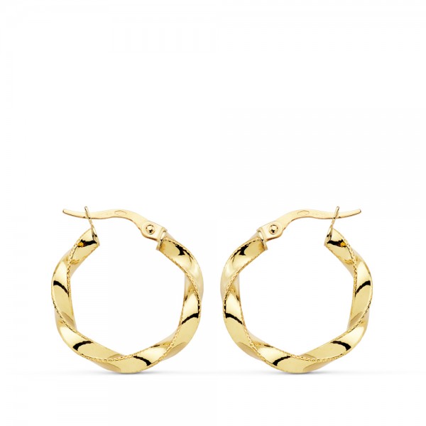 18K AROS ORO AMARILLO RELIADOS HILO...