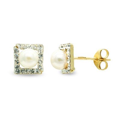 9K PENDIENTES PERLA 4 MM Y...