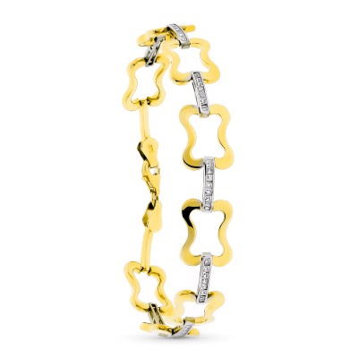 9K PULSERA ORO BICOLOR CON...