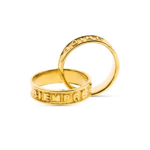 18K COLGANTE ALIANZAS 10 MM DIAMETRO.