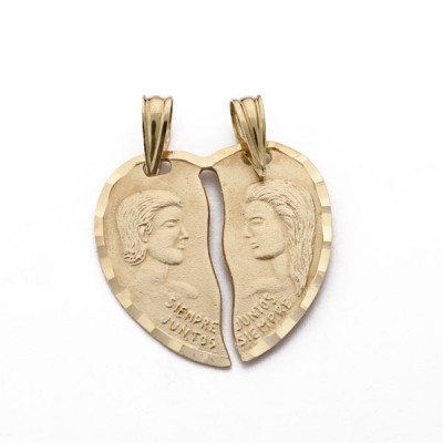 18K COLGANTE CORAZON PAREJA...