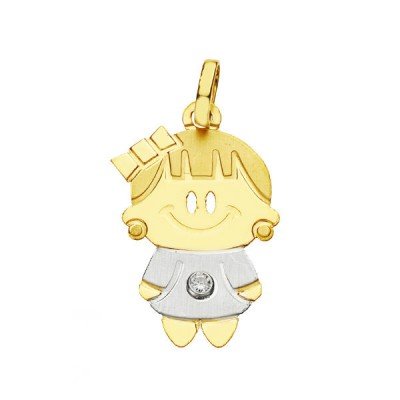 18K COLGANTE ORO BICOLOR...
