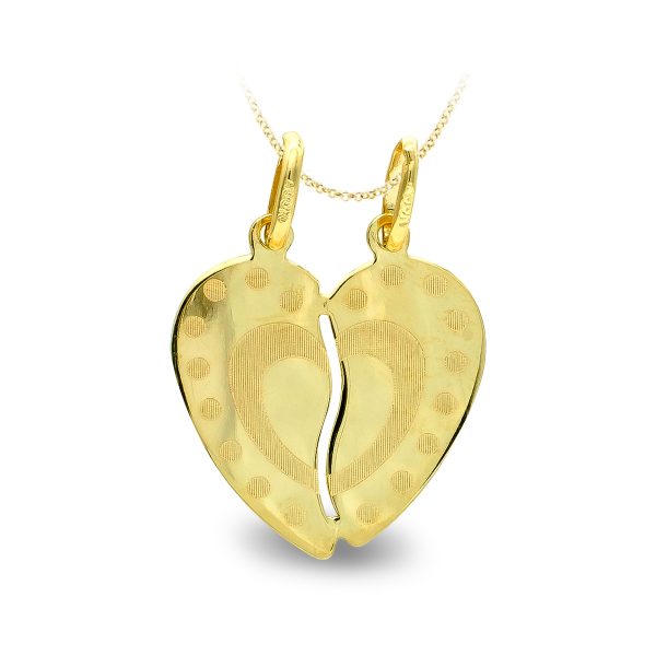 9K CORAZON PARTIDO DIBUJO 17X15 MM